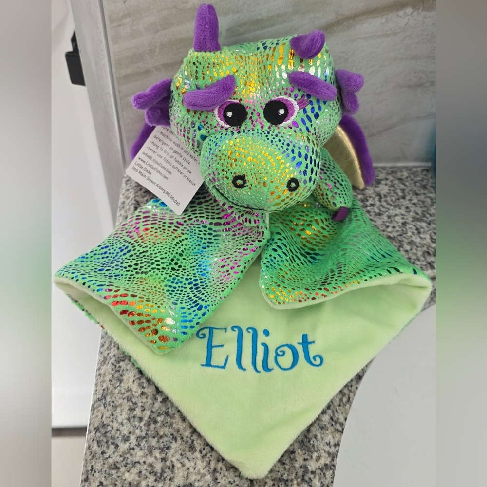 NWT Little Elska Dragon Blankie Lovey Elliot